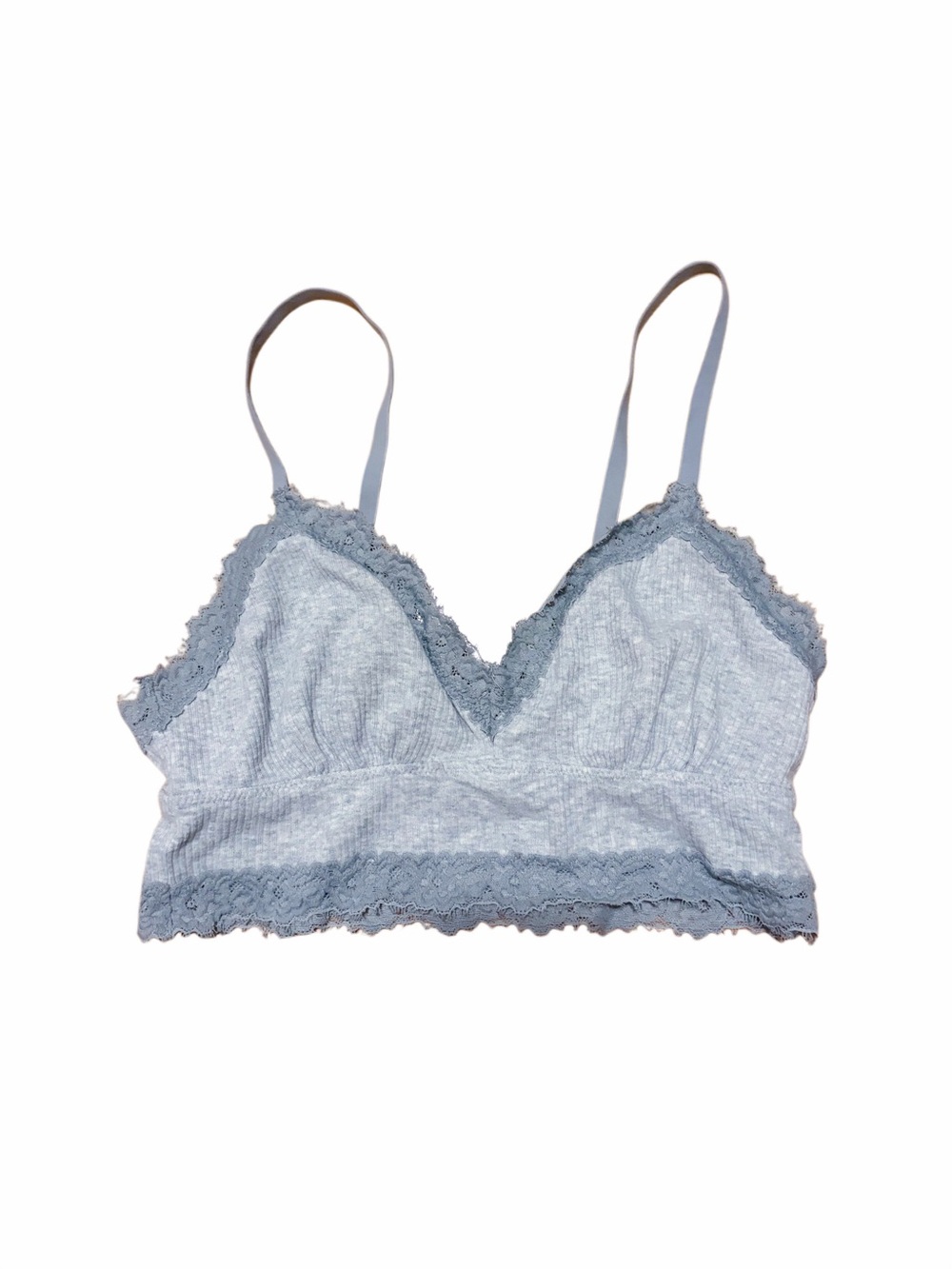 Aerie Grey Lace Trim Bralette - Women Intimates